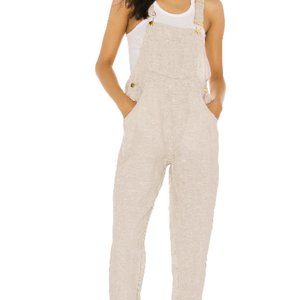 WeWoreWhat Basic Linen Overalls (Color: Natural)